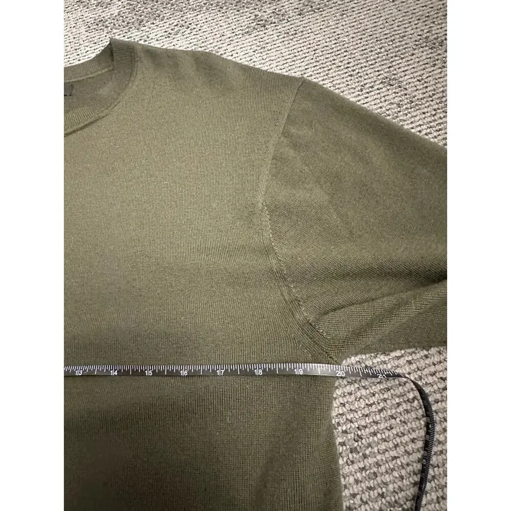Banana Republic Merino Wool Short Sleeve Shirt Mens Small Olive Green Knit Top